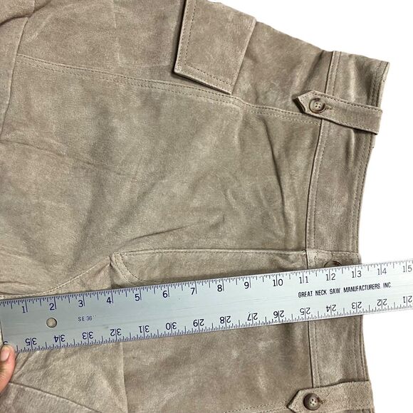 Blank NYC Cargo Suede Tan Shorts 32 Utility High Rise Pockets Fall - Picture 9 of 15